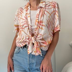 Tie Front Hawaiian Shirt